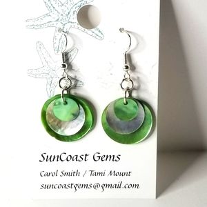 New Sun Coast Gems Shell Dangle Earrings by Carol Smith